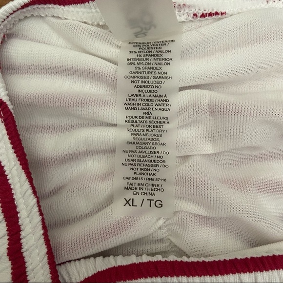 BNWT Quintsoul red & white‎ striped ruched bikini  bottoms in size x-large - Picture 6 of 10